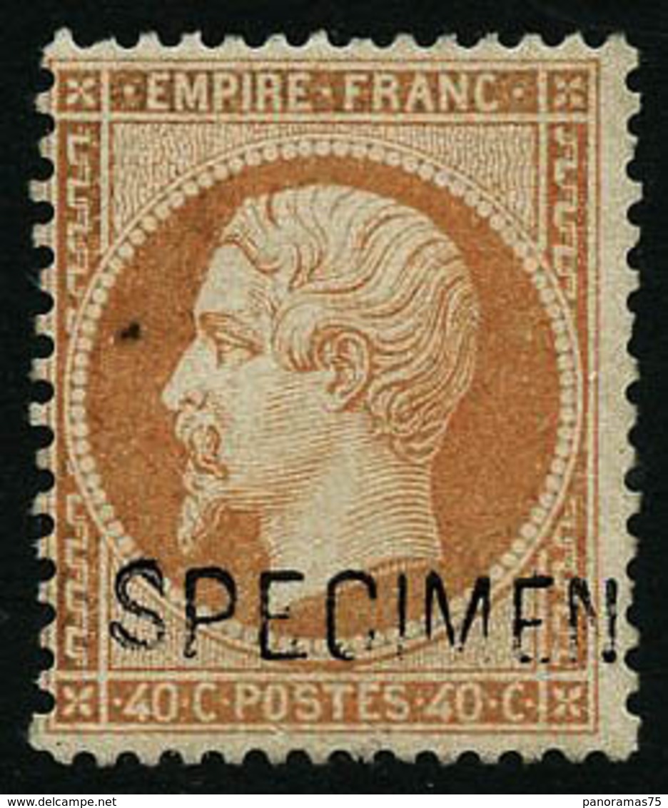 ** N°23d 40c Orange, Surchargé Specimen Petite Paille Dans Le Papier, Signé Calves - TB - 1862 Napoleon III