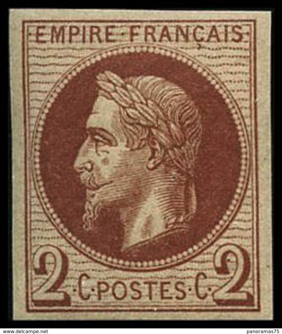 ** N°26Af 2c Rouge-brun Rothschild, Signé Brun Et Roumet - TB - 1863-1870 Napoléon III. Laure