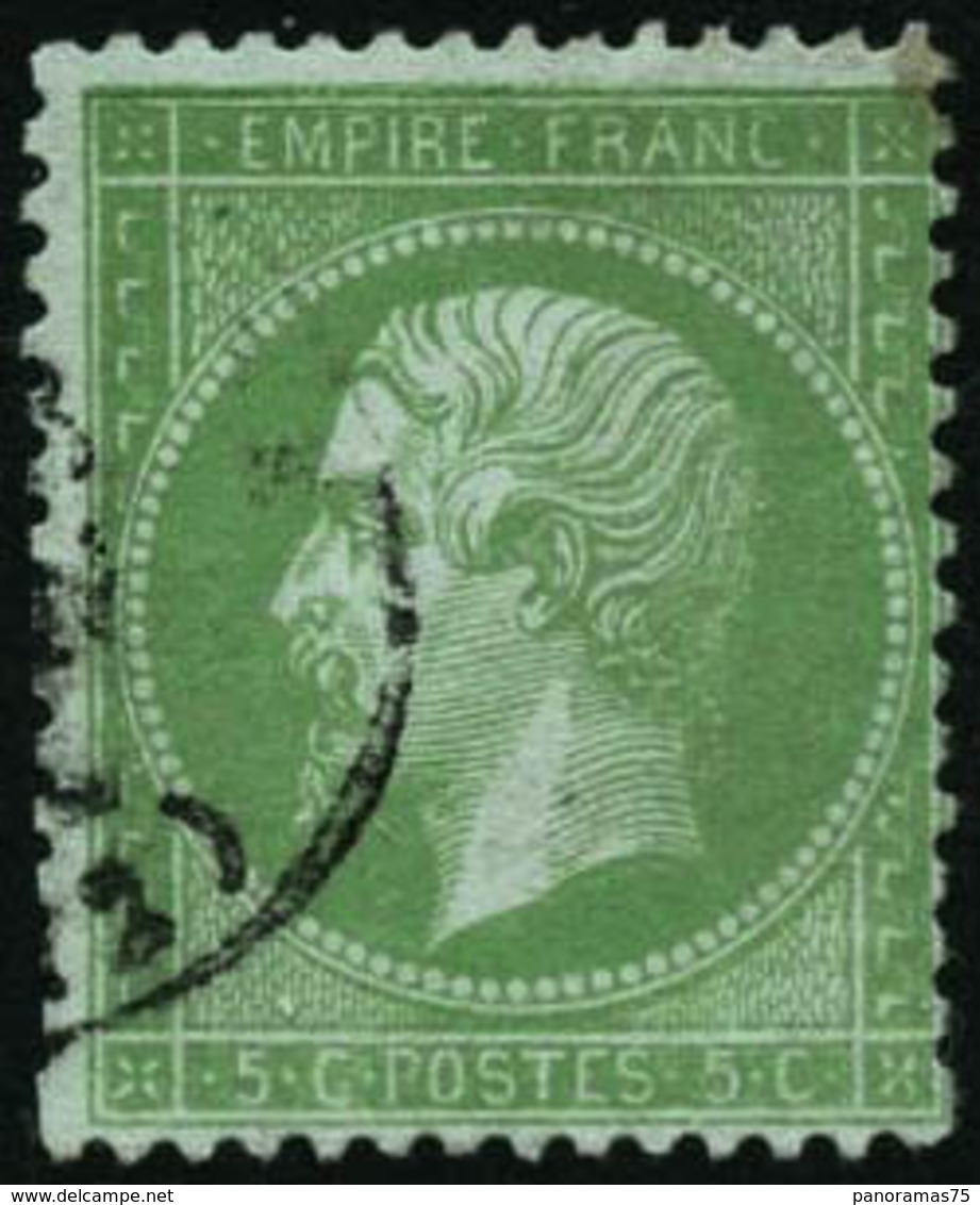 Oblit. N°35 5c Vert Pâle S/bleu - TB - 1863-1870 Napoléon III Con Laureles