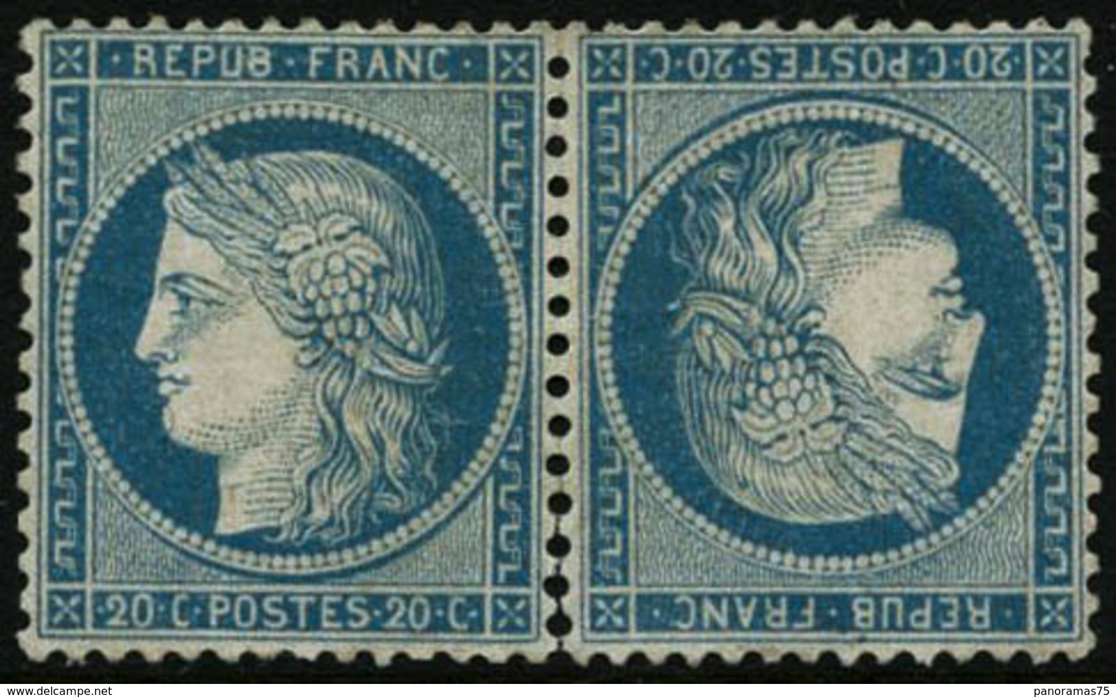 ** N°37c 20c Paire Tête-bèche - TB - 1870 Belagerung Von Paris