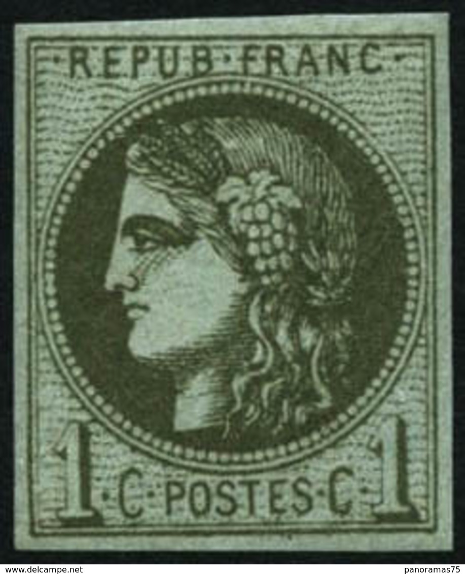 ** N°39C 1c Olive, R3 - TB - 1870 Ausgabe Bordeaux