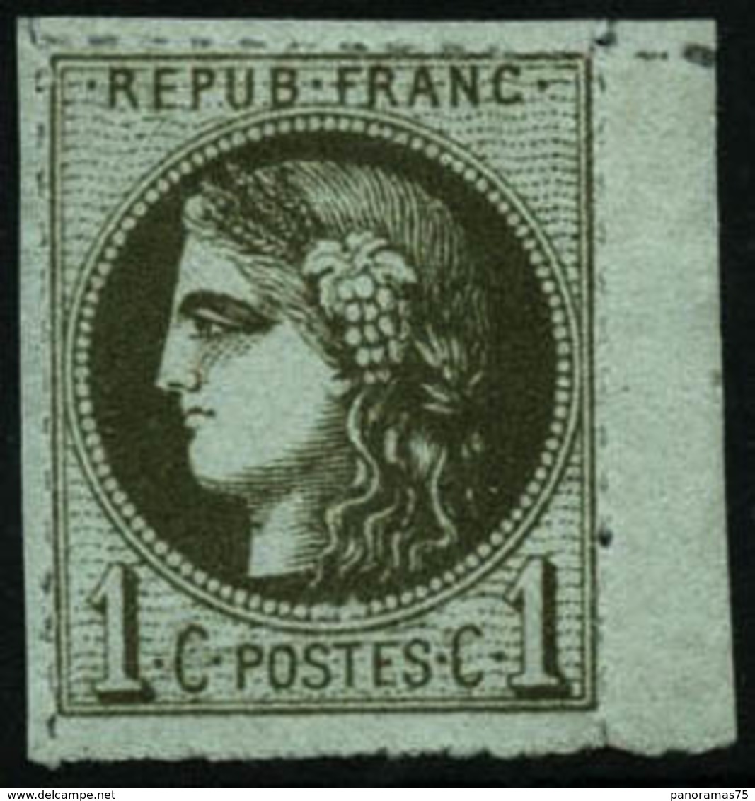 ** N°39Cb 1c Olive Foncé R3, Percé En Lignes Pièce De Luxe - TB - 1870 Ausgabe Bordeaux