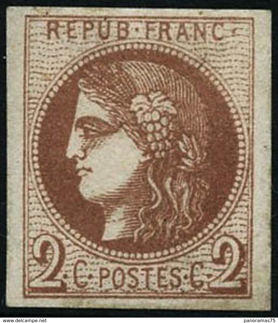 ** N°40B 2c Brun-rouge R2, Pièce De Luxe Signé JF Brun - TB - 1870 Emission De Bordeaux