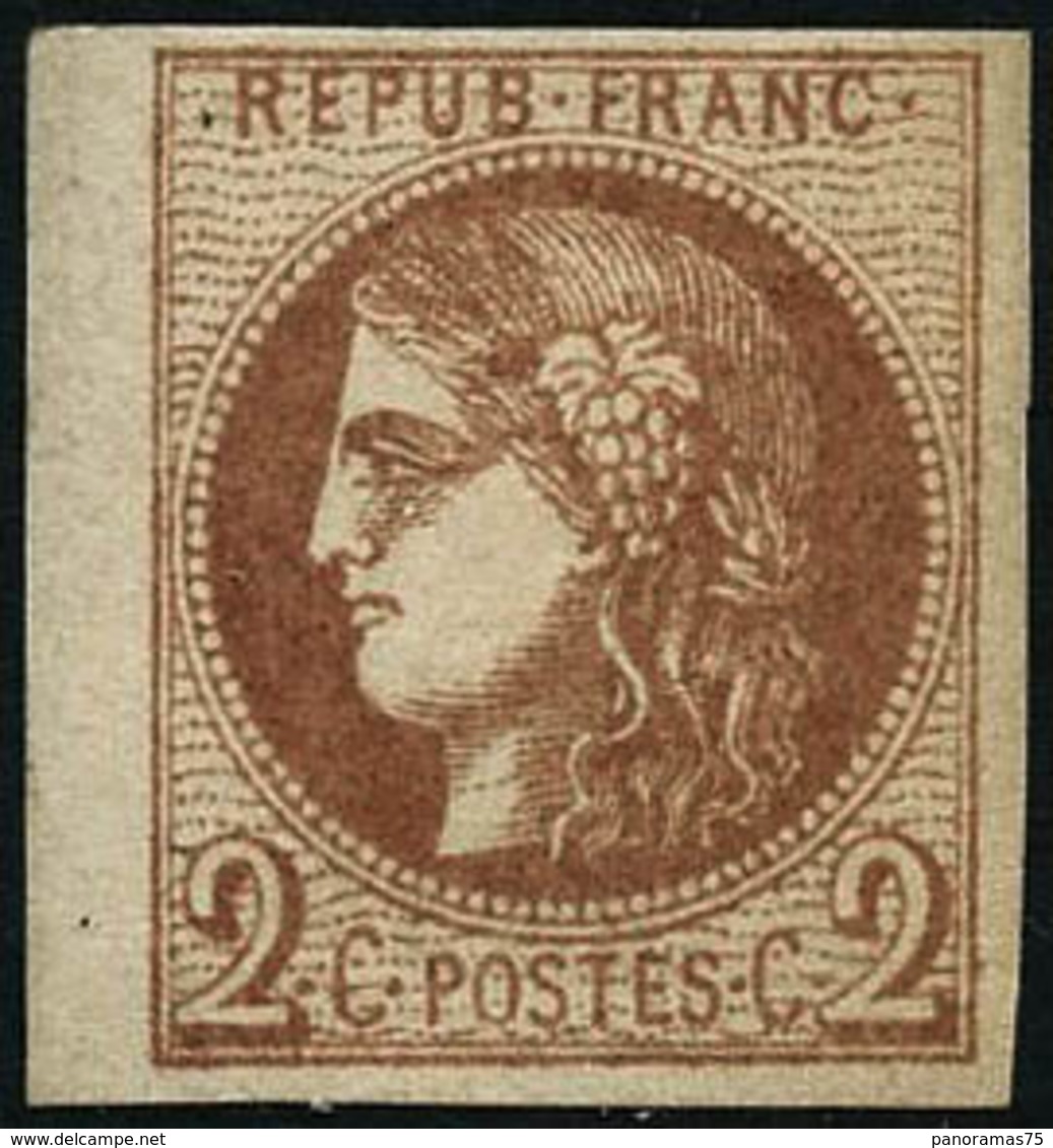 ** N°40B 2c Brun-rouge R2, Signé Maison Guy - TB - 1870 Bordeaux Printing