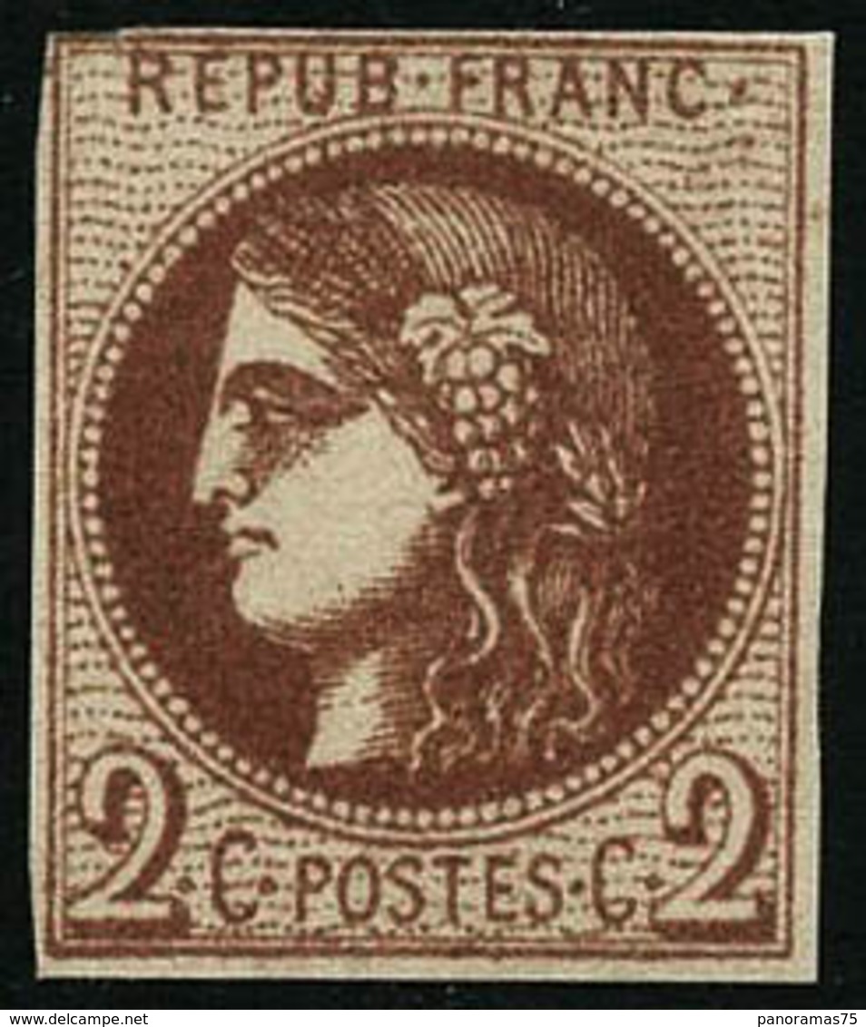 * N°40Bb 2c Marron R2, Petites Marges - B - 1870 Ausgabe Bordeaux