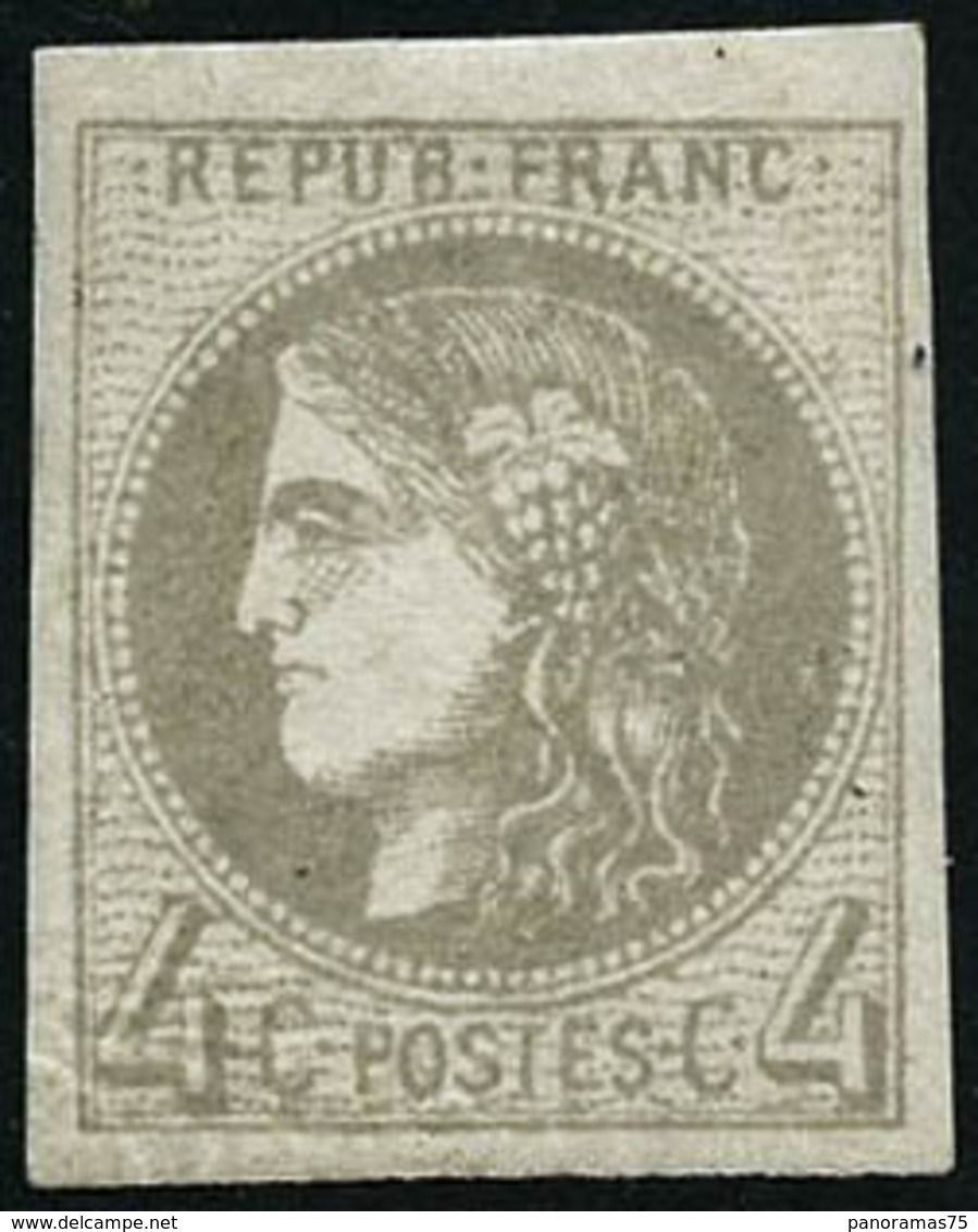 ** N°41B 4c Gris R2, Pièce De Luxe Signé JF Brun - TB - 1870 Bordeaux Printing