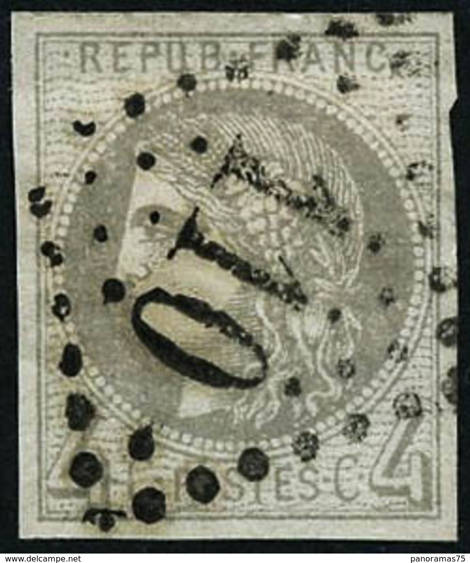 Oblit. N°41B 4c Gris R2 - TB - 1870 Ausgabe Bordeaux