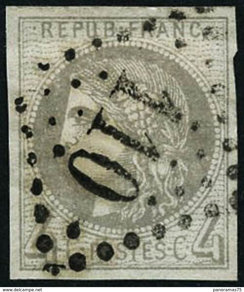 Oblit. N°41B 4c Gris R2 - TB - 1870 Bordeaux Printing