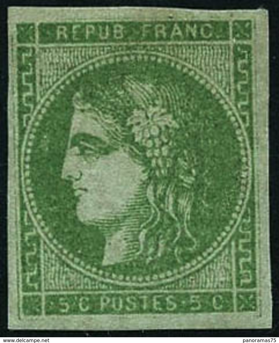 ** N°42B 5c Vert, R2 Pièce De Luxe - TB - 1870 Bordeaux Printing