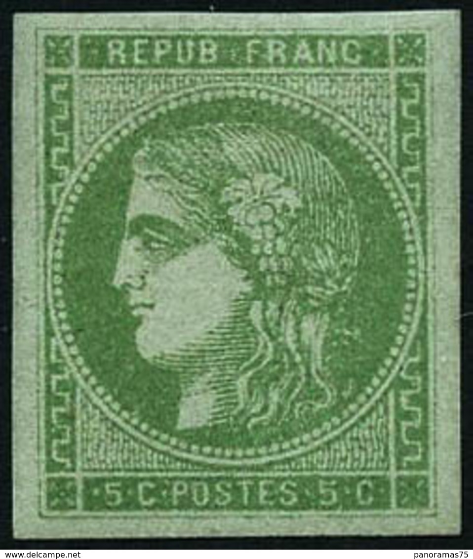 ** N°42B 5c Vert-jaune  R2  - TB - 1870 Ausgabe Bordeaux