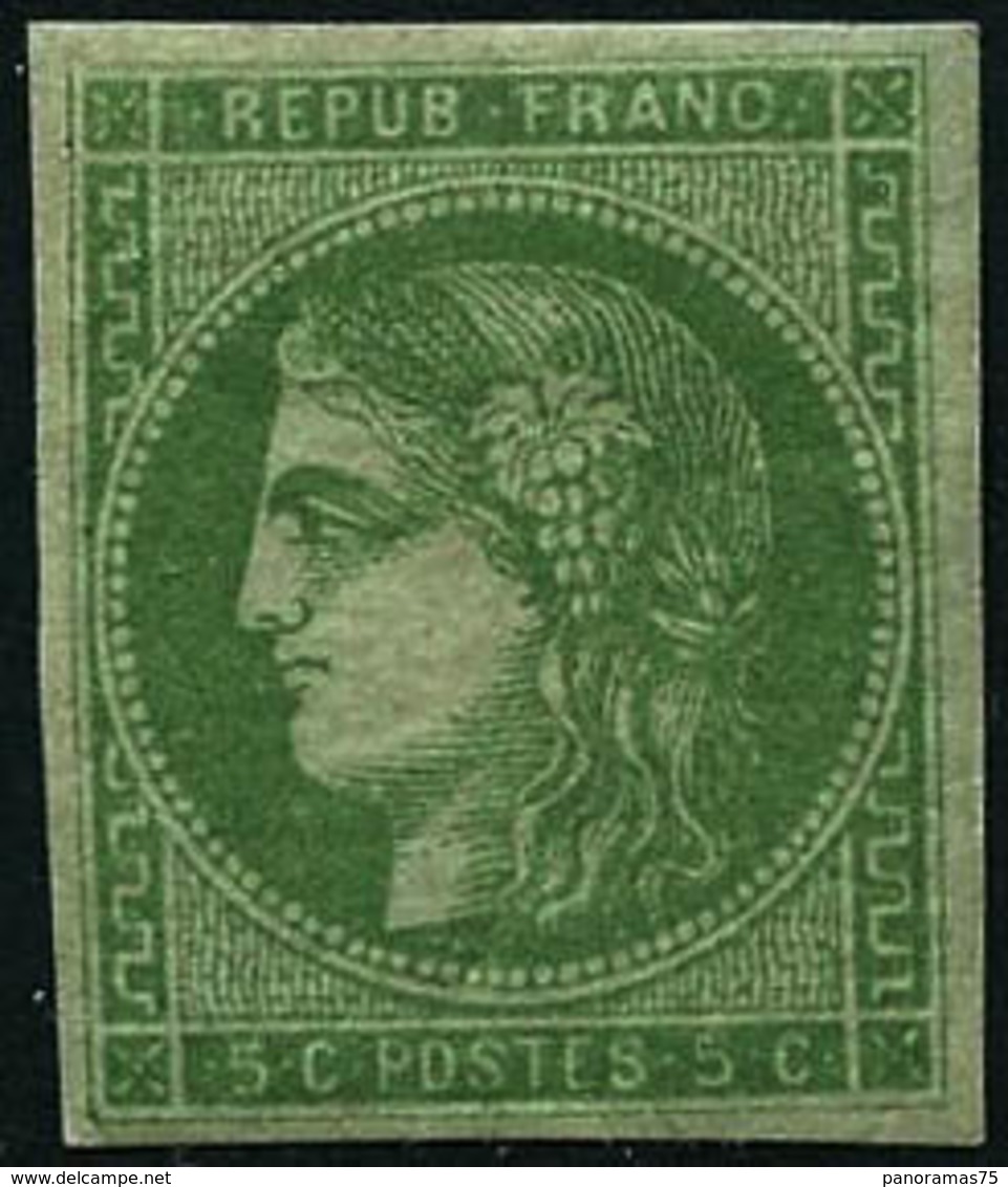 ** N°42B 5c Vert-jaune  R2  - TB - 1870 Bordeaux Printing