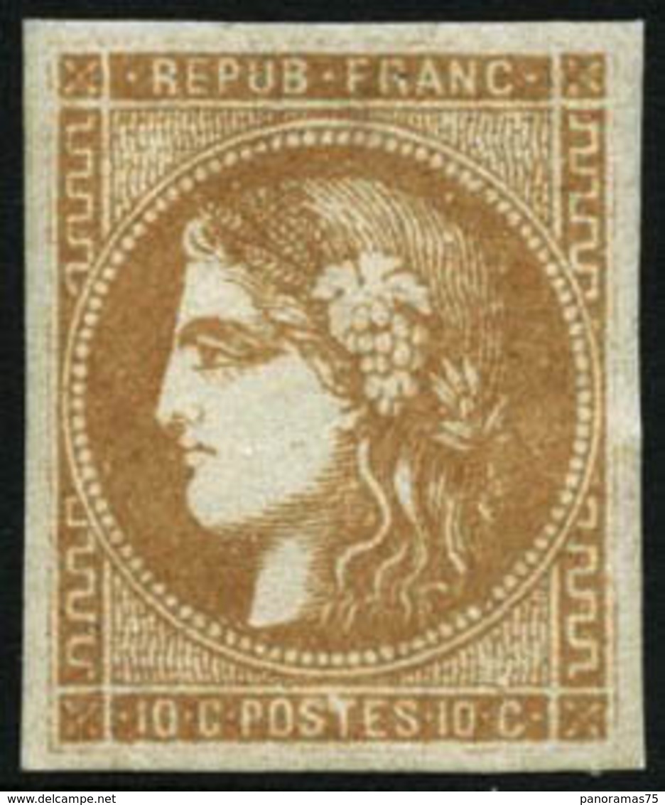 ** N°43A 10c Bistre R1 - TB - 1870 Bordeaux Printing