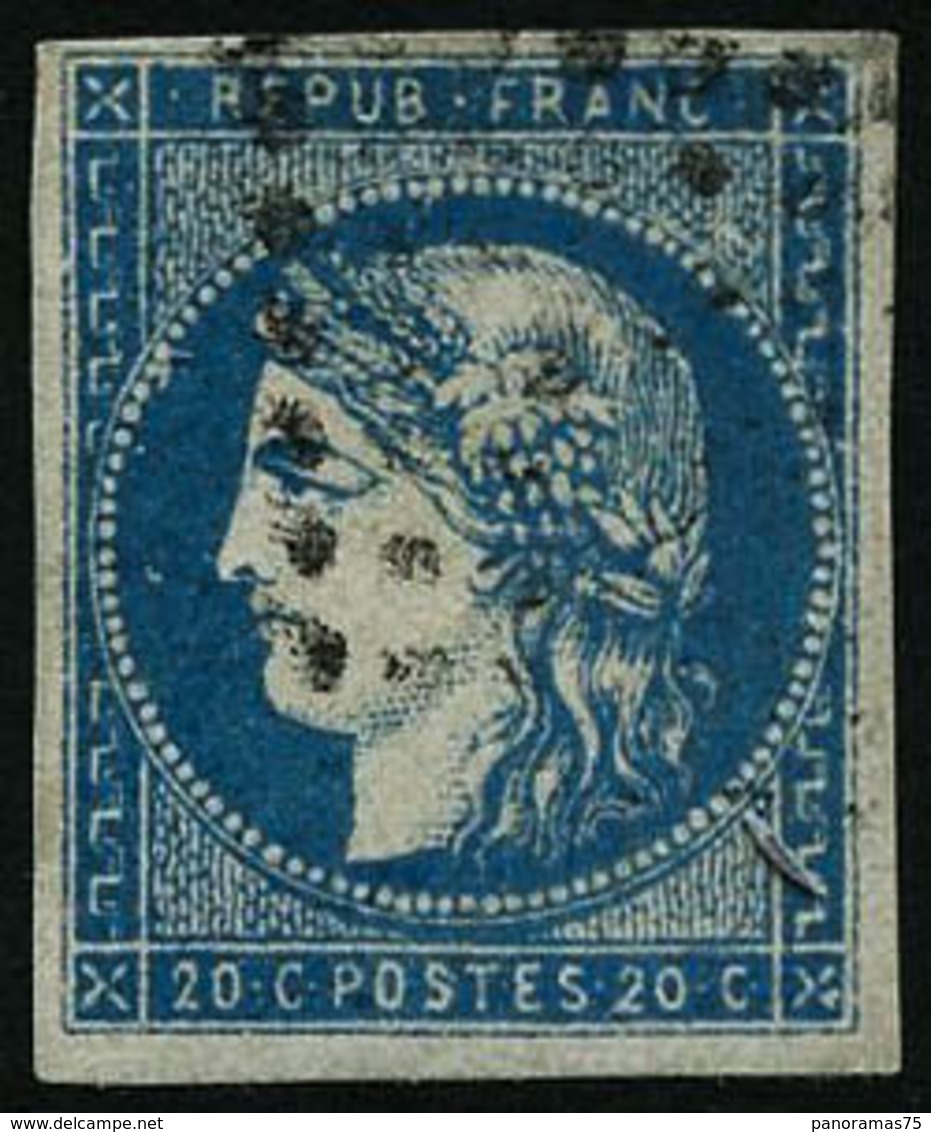 Oblit. N°44A 20c Bleu R1 Type I - TB - 1870 Ausgabe Bordeaux