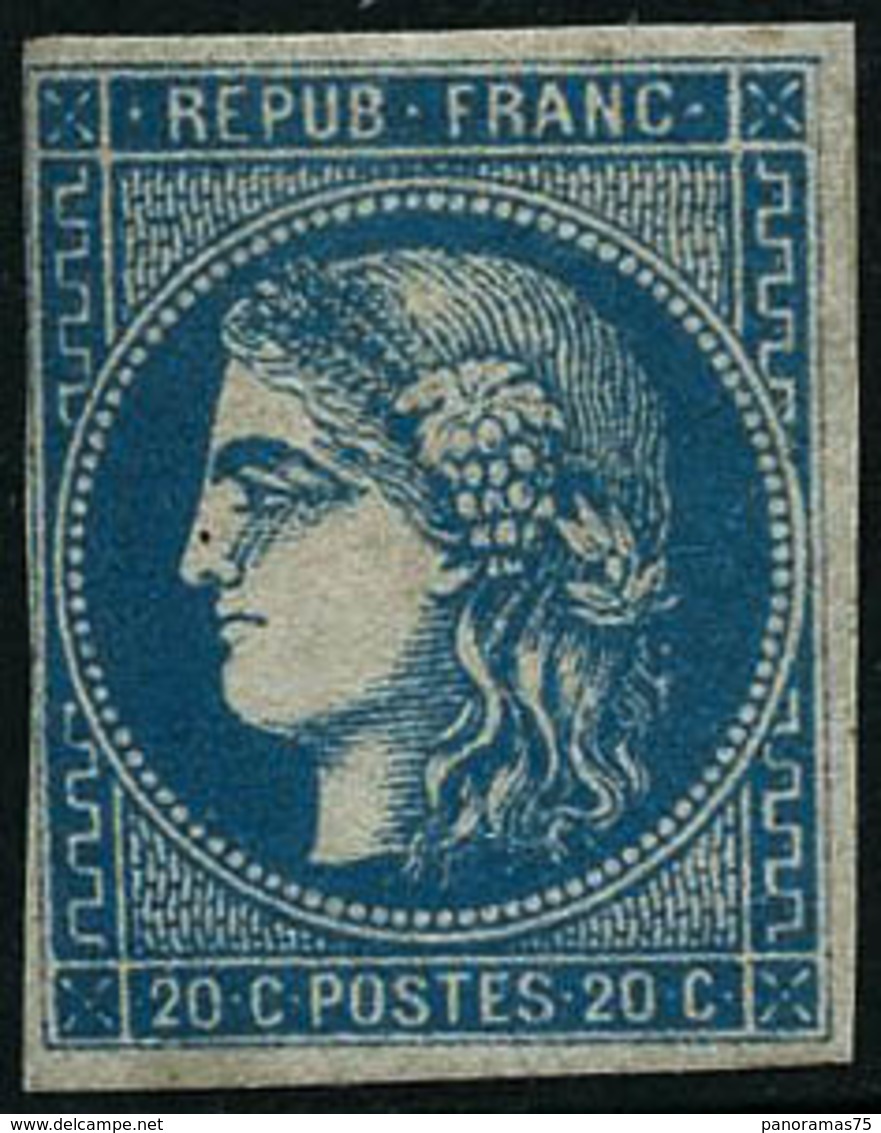 ** N°46B 20c Bleu, Type III R2, Court à Gauche - B - 1870 Ausgabe Bordeaux