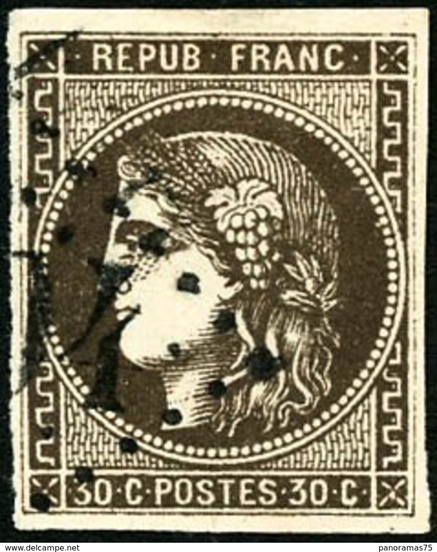 Oblit. N°47b 30c Brun Noir - TB - 1870 Bordeaux Printing