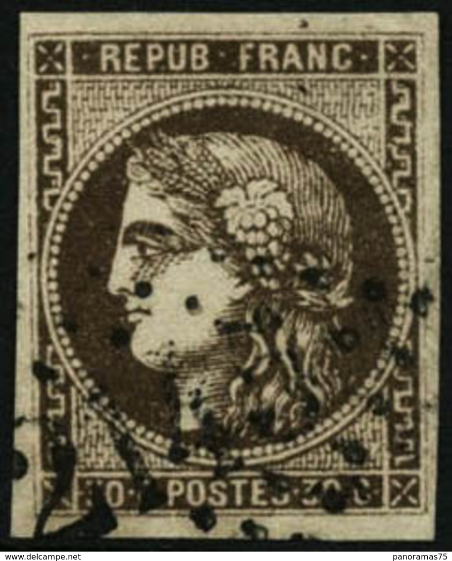 Oblit. N°47d 30c Brun Foncé - TB - 1870 Emisión De Bordeaux