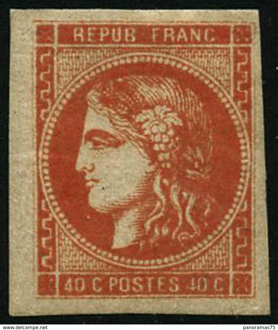 * N°48 40c Orange, Signé JF Brun - TB - 1870 Bordeaux Printing