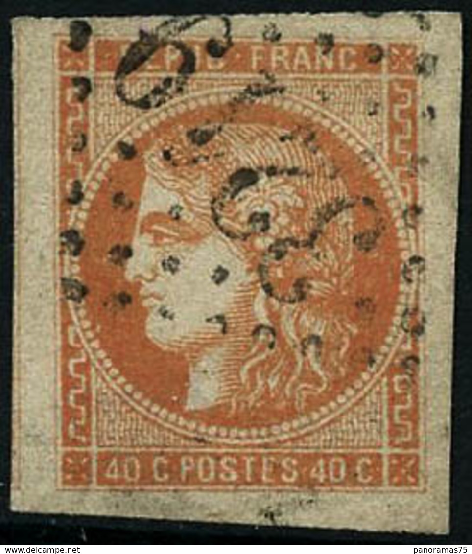 Oblit. N°48h 40c Jaune-orange, Pièce De Luxe Signé JF Brun - TB - 1870 Bordeaux Printing