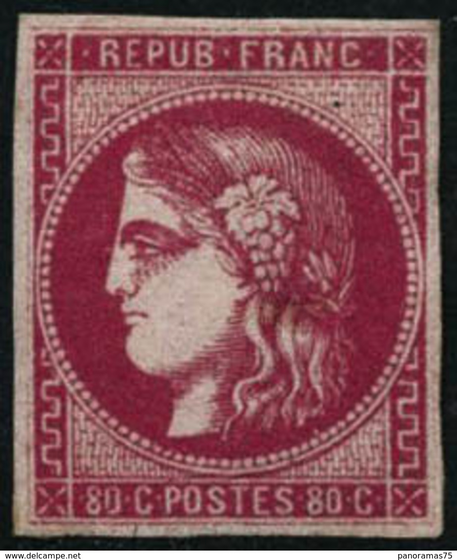 ** N°49 80c Rose, Petites Marges - B - 1870 Emisión De Bordeaux
