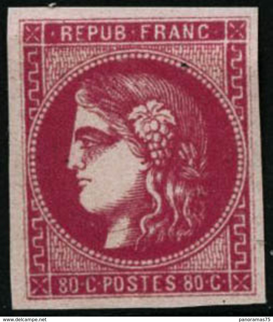 ** N°49b 80c Rose Vif, Pièce De Luxe - TB - 1870 Emissione Di Bordeaux