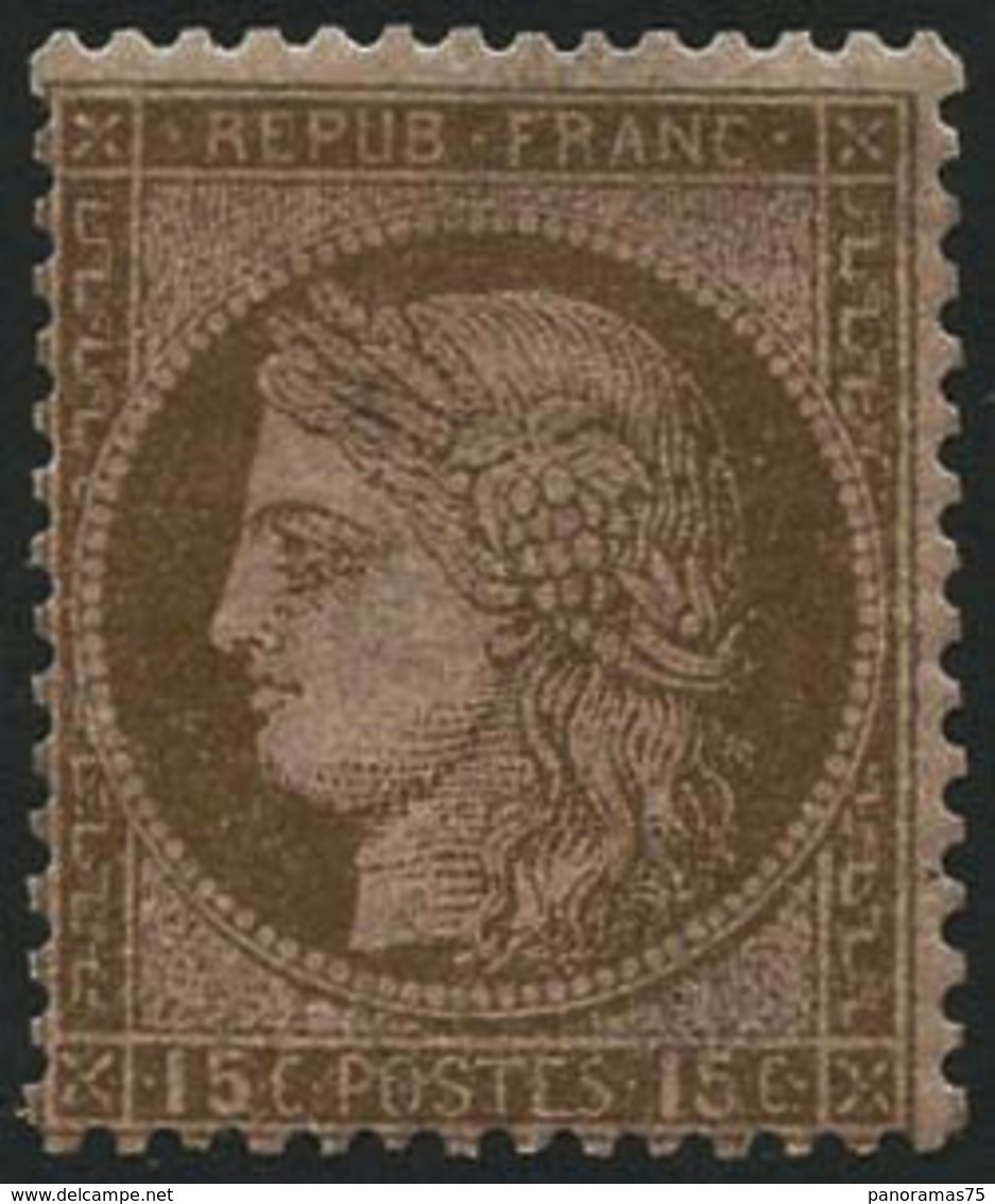 ** N°55b 15c Brun S/rose, Très RARE - TB - 1871-1875 Ceres