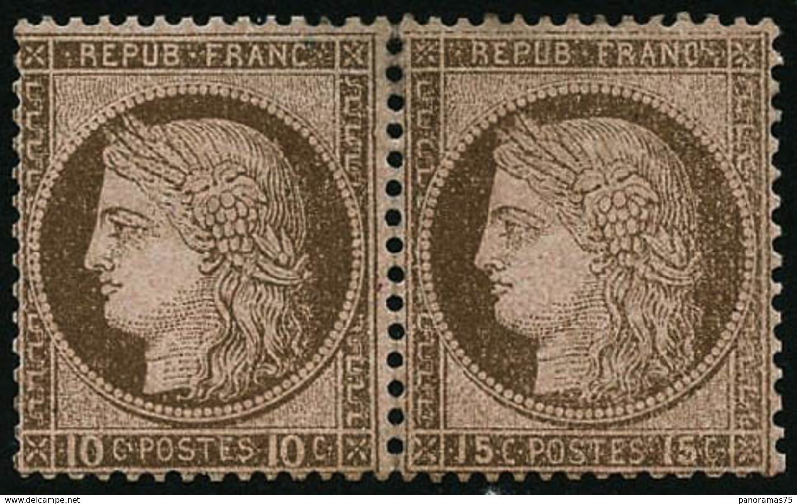 * N°55c 10c Et 15c Se Tenant, RARE - TB - 1871-1875 Ceres