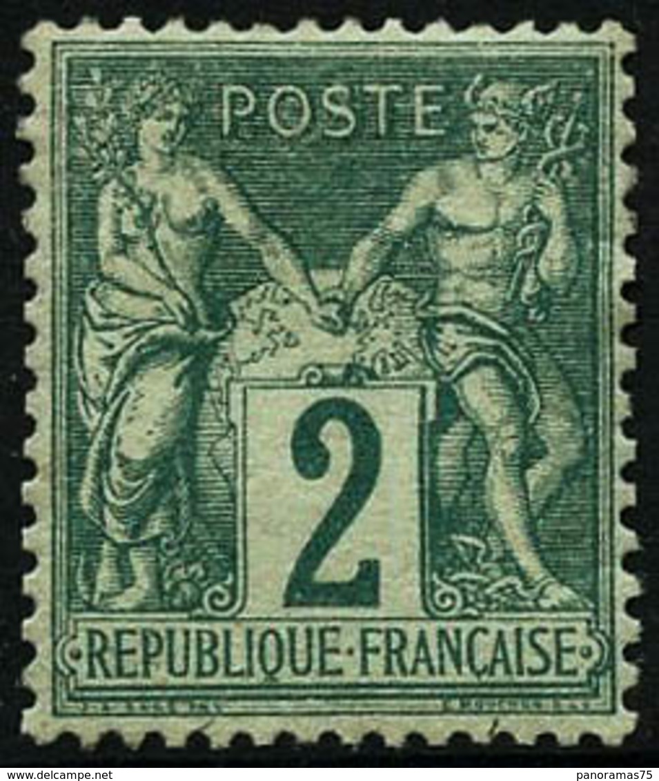 ** N°62 2c Vert, Signé Brun Pièce De Luxe - TB - 1876-1878 Sage (Typ I)