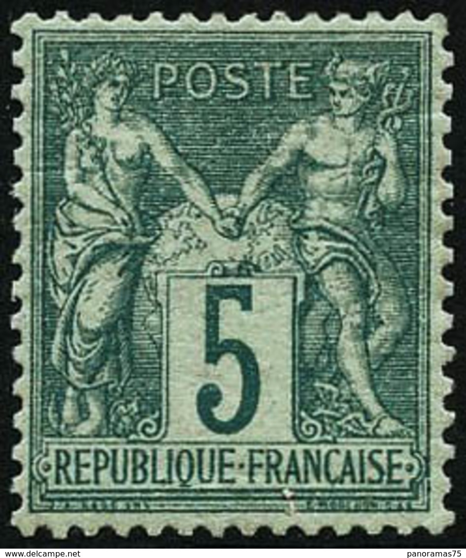 ** N°64 5c Vert, Signé JF Brun Pièce De Luxe - TB - 1876-1878 Sage (Typ I)