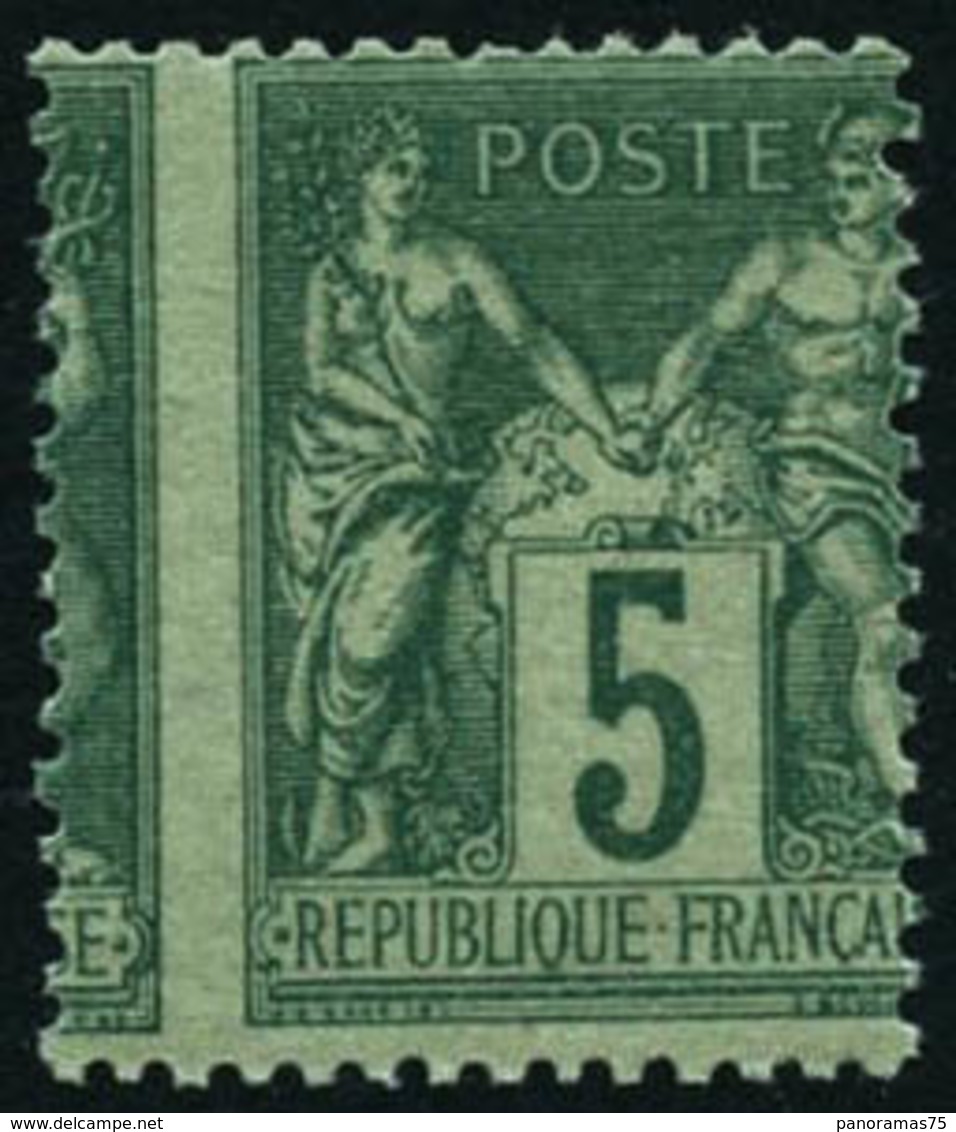 ** N°75 5c Vert, Piquage à Cheval - TB - 1876-1898 Sage (Type II)