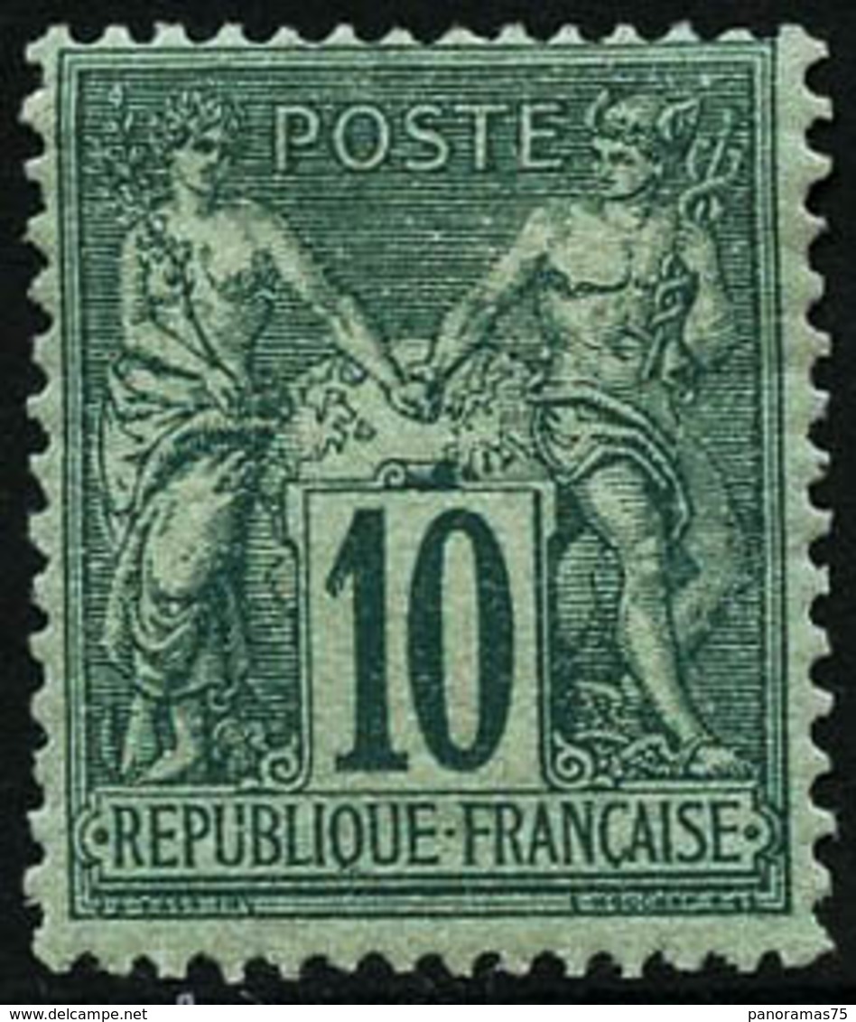 ** N°76 10c Vert, Signé Brun - TB - 1876-1898 Sage (Type II)