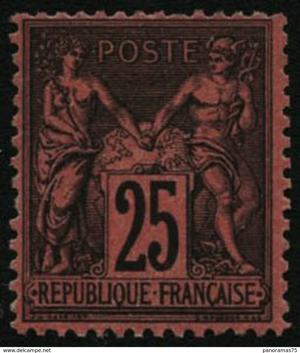 * N°91 25c Noir S/rouge, Signé Brun - TB - 1876-1898 Sage (Type II)