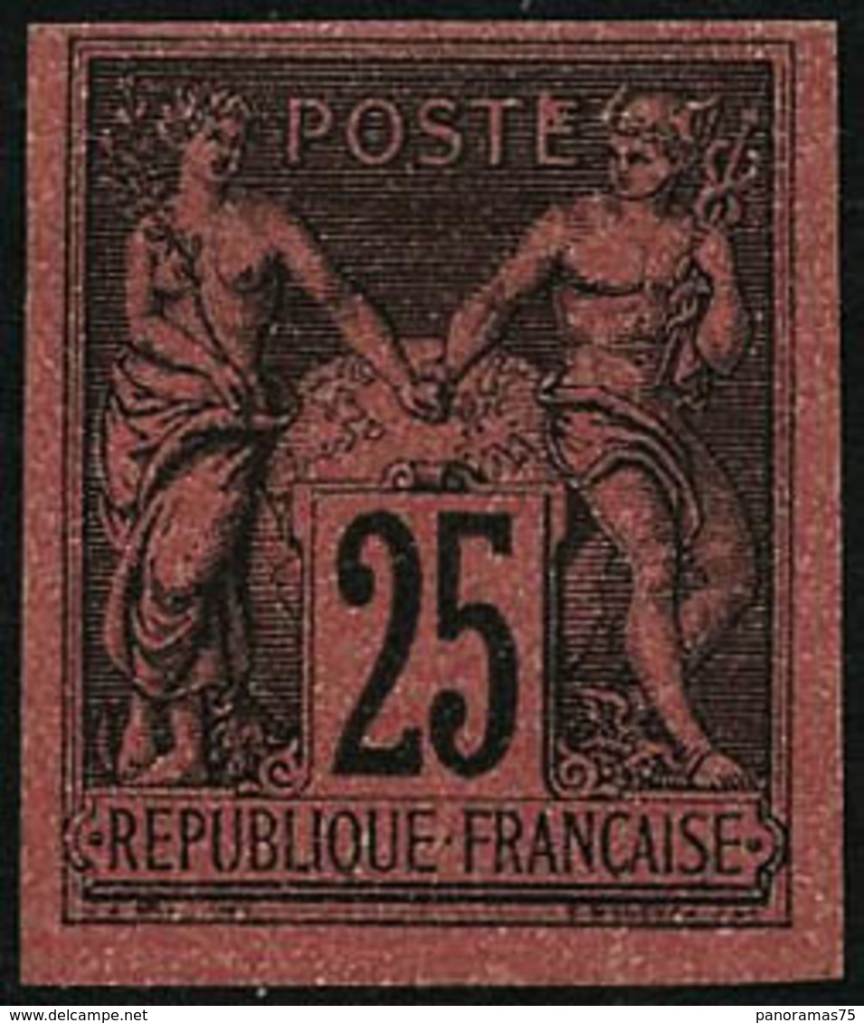 (*) N°91d 25c Noir S/rouge, Granet Signé Roumet - TB - 1876-1898 Sage (Type II)