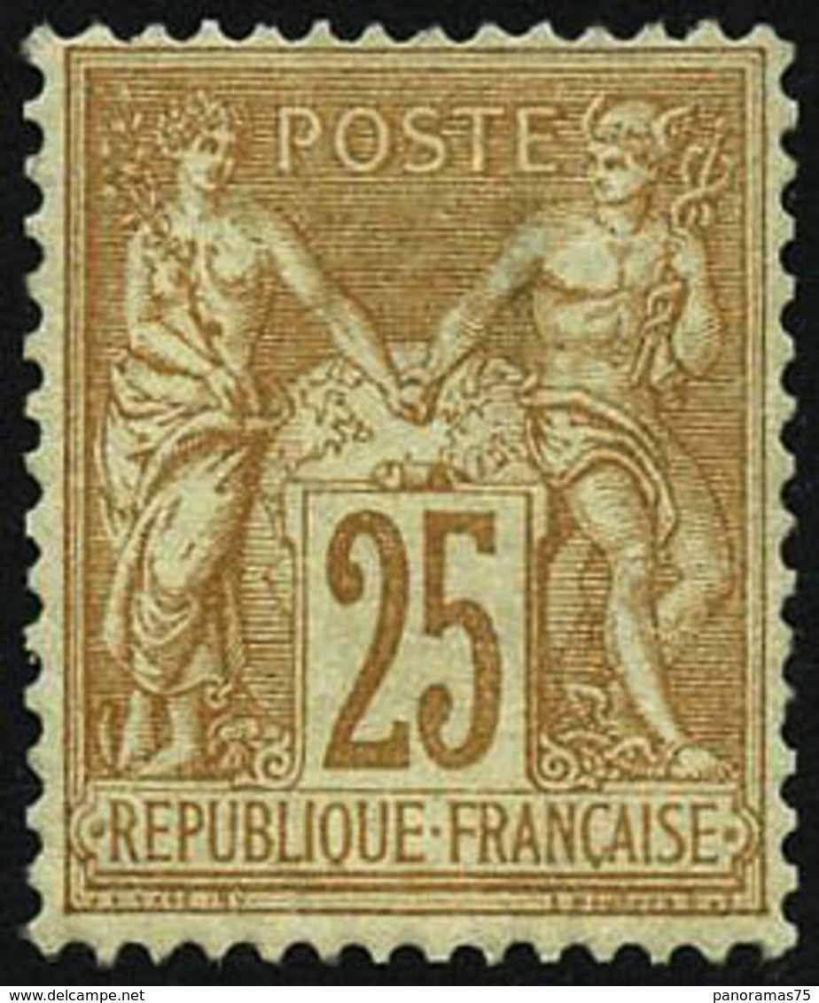 ** N°92 25c Bistre S/jaune - TB - 1876-1898 Sage (Type II)