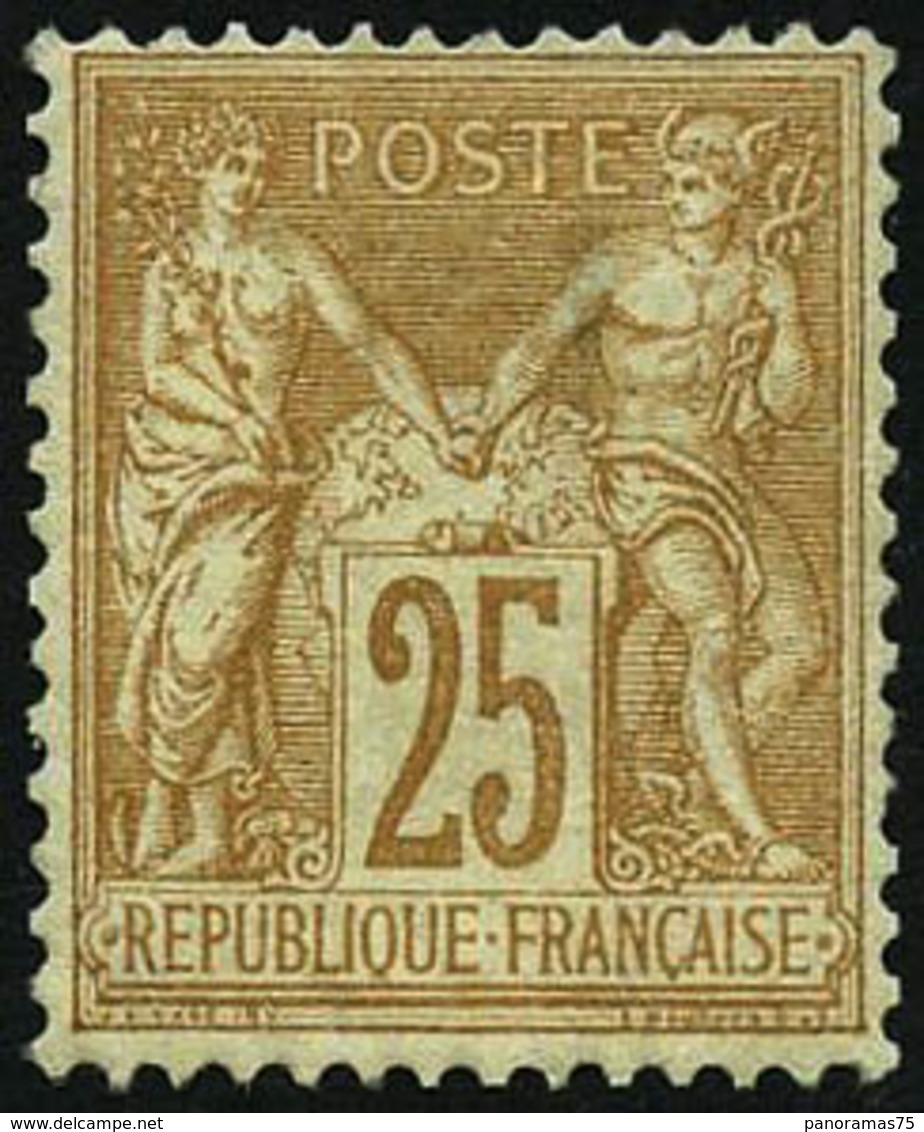 ** N°92 25c Bistre S/jaune - TB - 1876-1898 Sage (Tipo II)