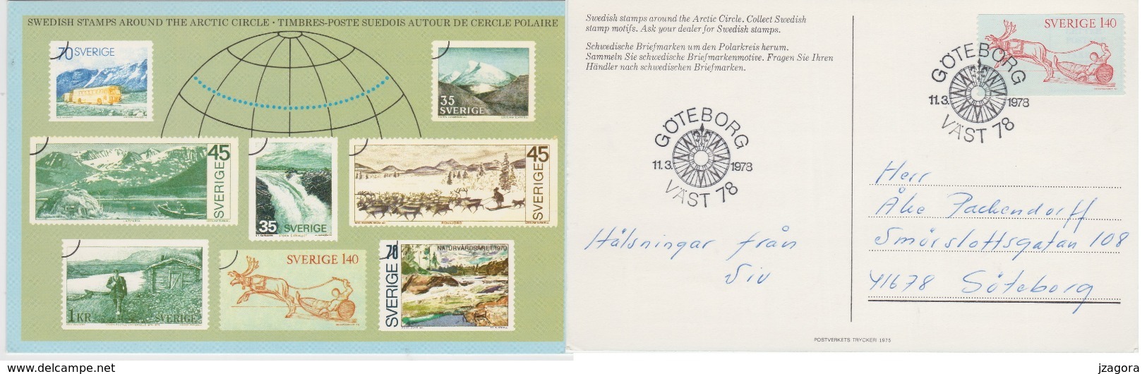 ARKTIK POLAR ARCTIC CIRCLE CERCLE POLAIRE POLARKREIS HERUM SWEDEN SUEDE SCHWEDEN 1978 POSTCARD ISSUED BY SWEDISH POST - Schützen Wir Die Polarregionen Und Gletscher