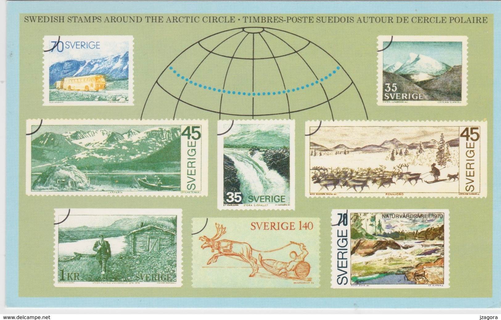 ARKTIK POLAR ARCTIC CIRCLE CERCLE POLAIRE POLARKREIS HERUM SWEDEN SUEDE SCHWEDEN 1978 POSTCARD ISSUED BY SWEDISH POST - Preservare Le Regioni Polari E Ghiacciai