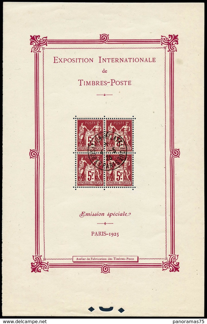 Oblit. N°1b Le Bloc Paris Avec Cachet Témoin 4/5/25 - TB - Otros & Sin Clasificación