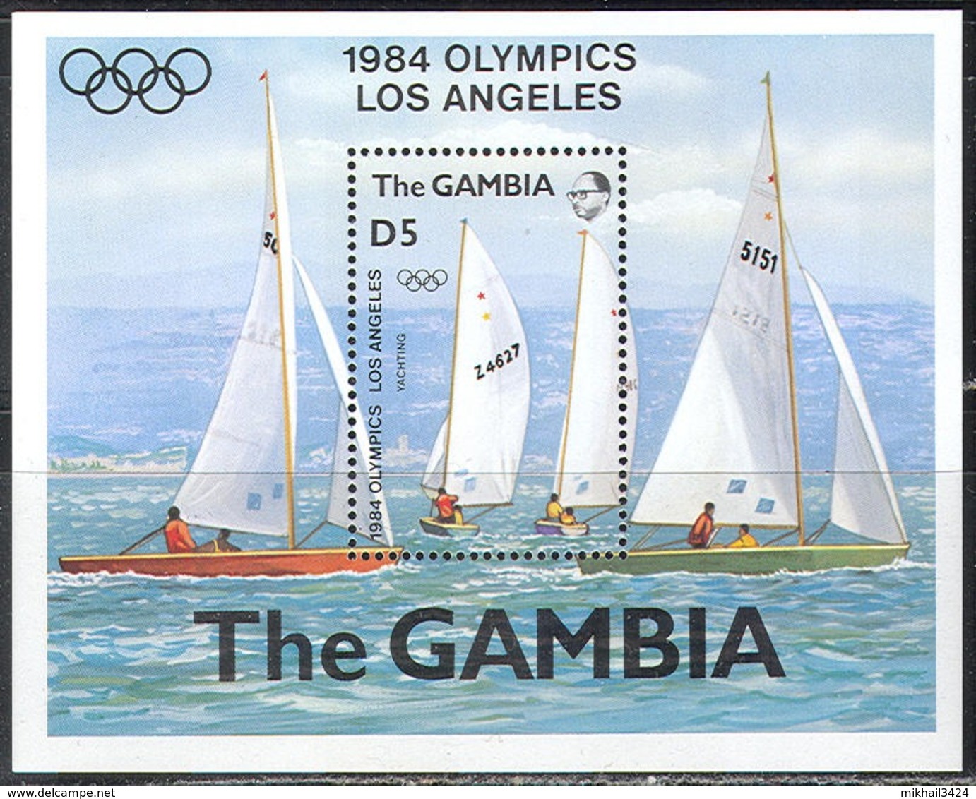 0548 ✅ Sport Olympic Games Yachts Athletics 1984 Gambia 6v+S/s Set MNH ** 7ME - Sommer 1984: Los Angeles