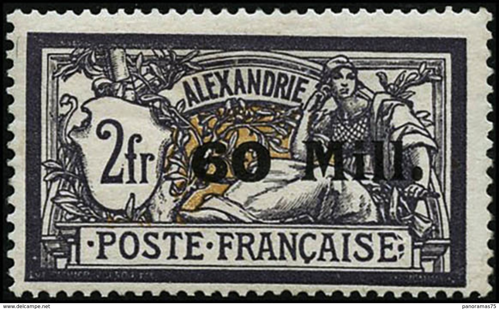 ** N°48Aa 60m Sur 2F Violet Noir (typeii), Signé Brun - TB - Other & Unclassified