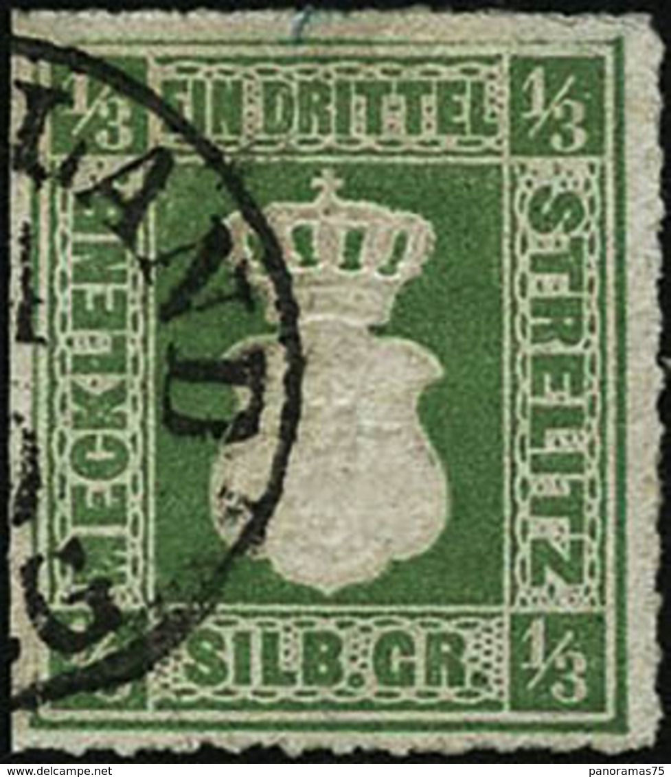 Oblit. N°2 1/3 Silb Vert - TB - Mecklenburg-Strelitz