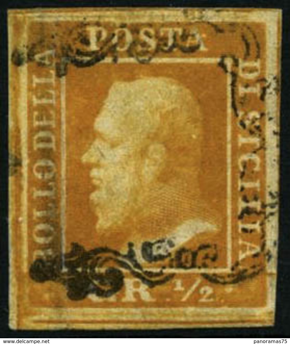 Oblit. N°18 1/2g Orange - TB - Sicilia