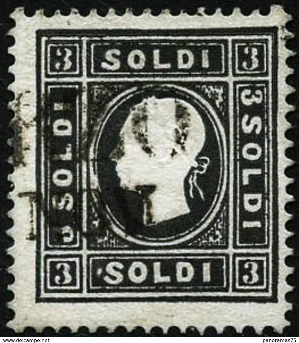 Oblit. N°11 3s Noir, Type II - TB - Lombardy-Venetia