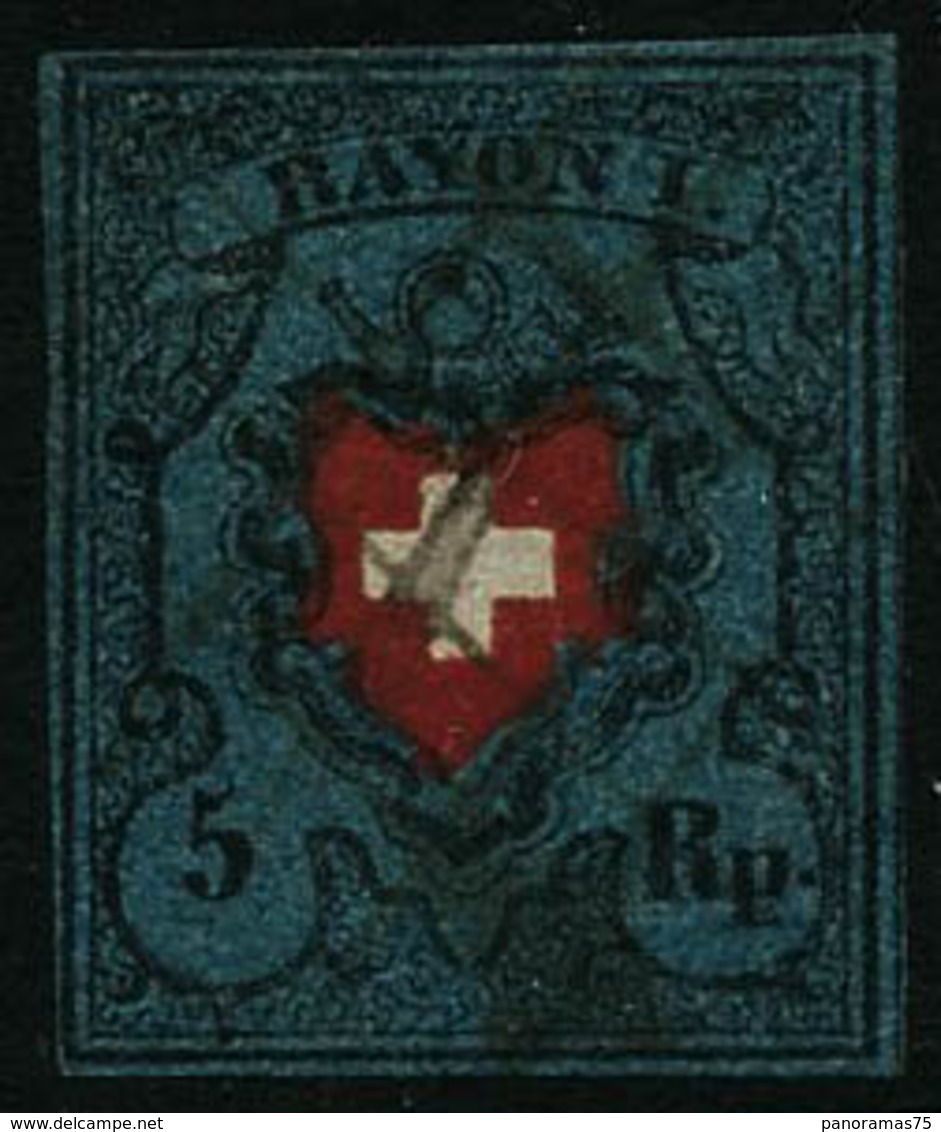 Oblit. N°14 5r Bleu Foncé Et Noir Et Rouge - TB - Altri & Non Classificati