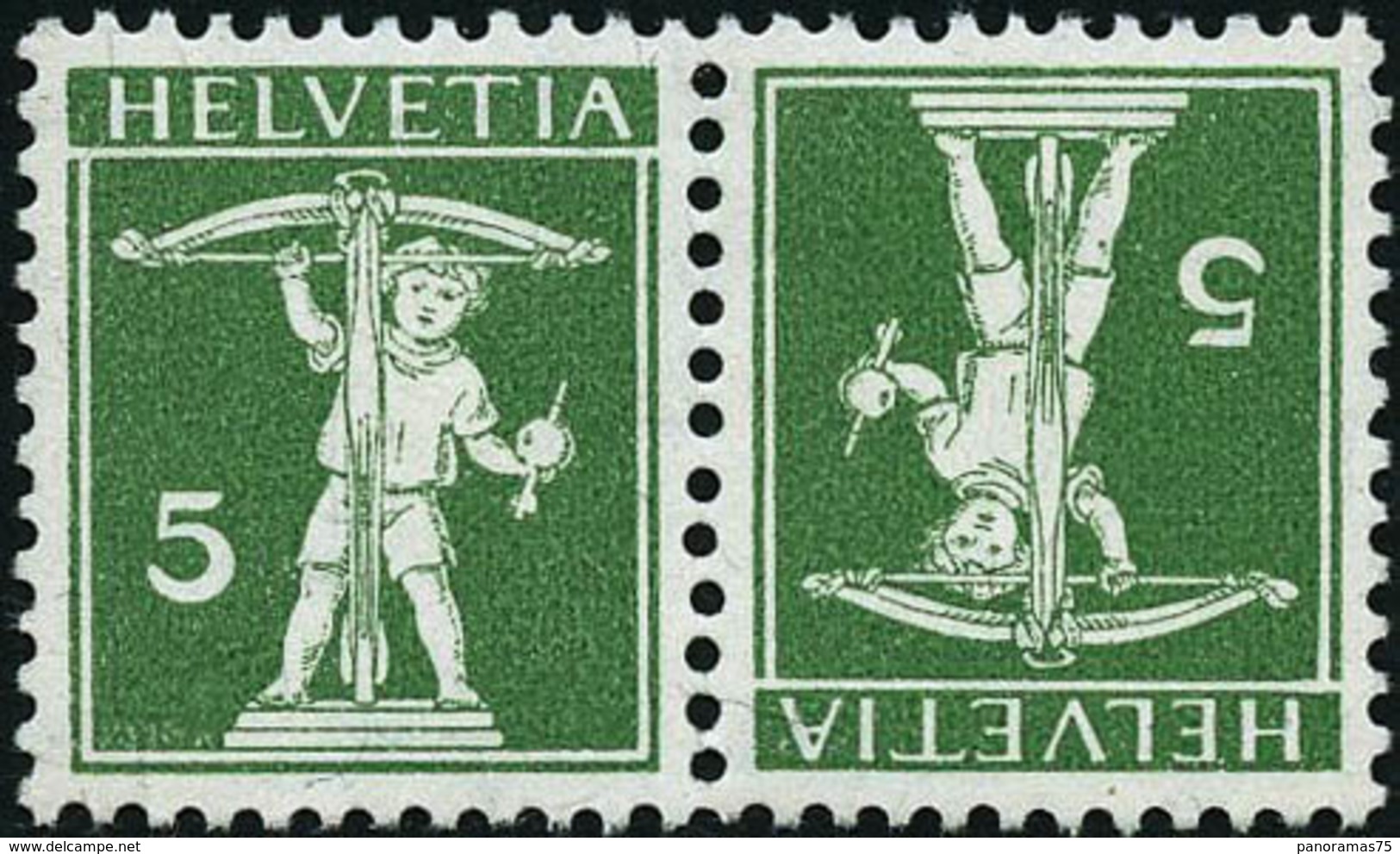 ** N°136C 5c Vert, Type II Tête-bèche - TB - Sonstige & Ohne Zuordnung