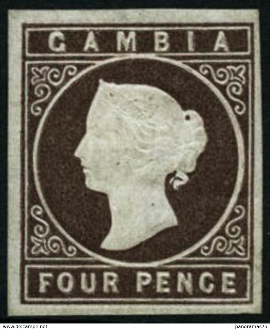 * N°1 4p Brun - TB - Gambia (...-1964)