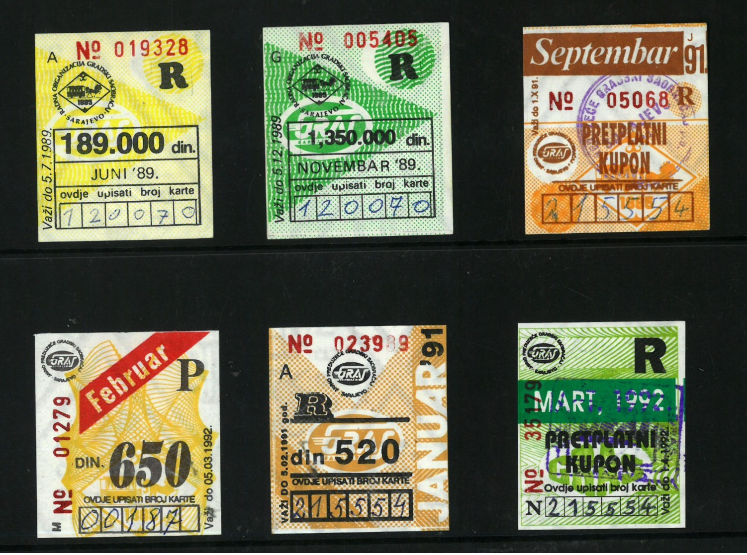 BOSNIA,  Sarajevo,  6  BUS-STUDENT.TICKET PROTECT LABEL - Altri & Non Classificati