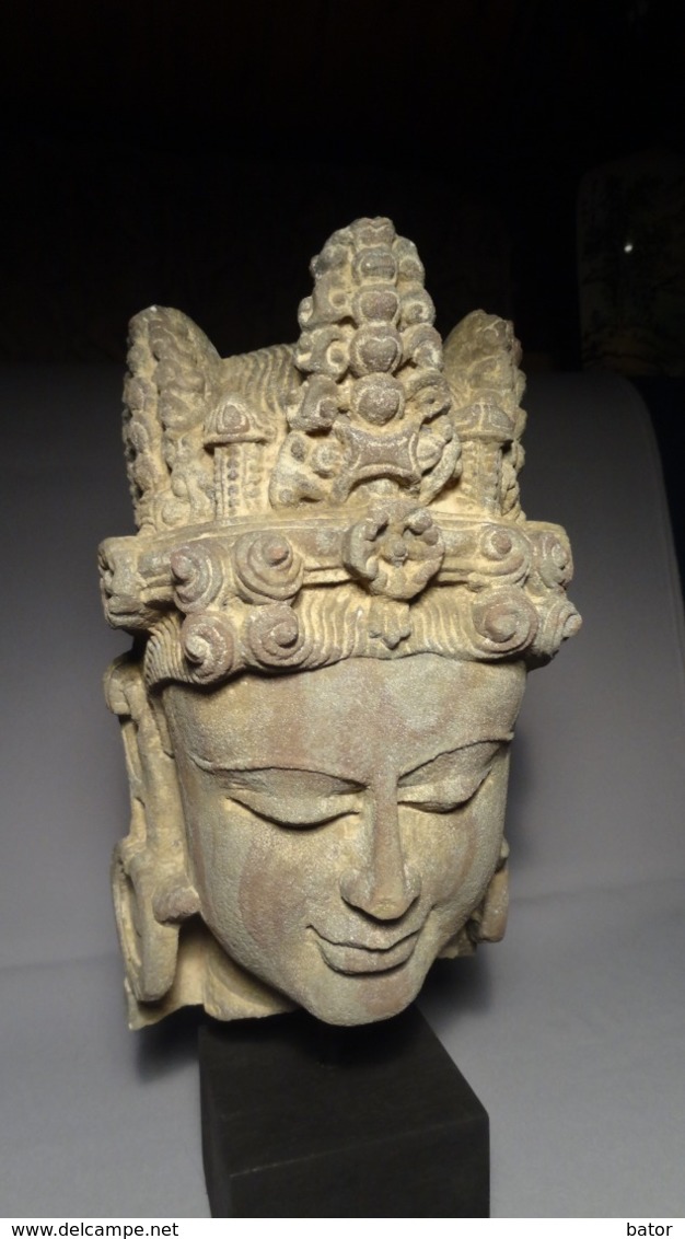 A Fine Stone Head Of Bodhisattva Gupta Period 500-700 A.D From Northern-India - Asian Art