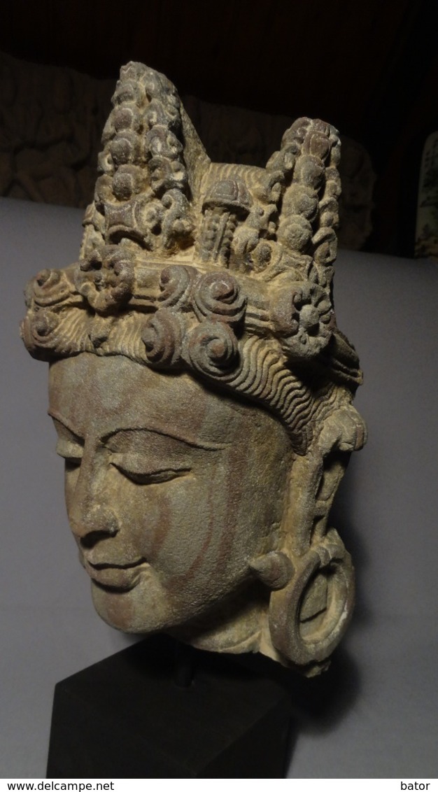 A Fine Stone Head of Bodhisattva Gupta Period 500-700 A.D from Northern-India