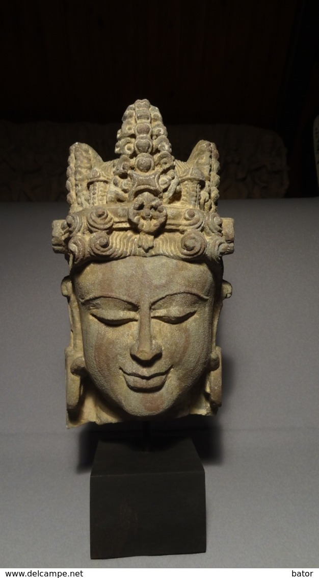 A Fine Stone Head of Bodhisattva Gupta Period 500-700 A.D from Northern-India