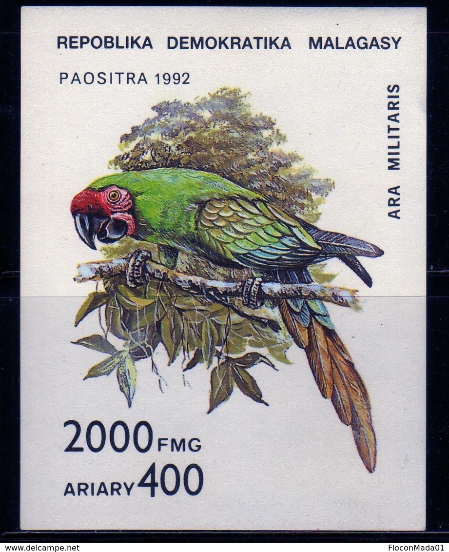 Madagascar 1992 Perroquet / Ara Militaris / Oiseau / Bird / Parrot Bloc N° 82 Neuf état - Madagascar (1960-...)